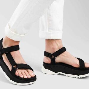 Teva Black and White Sporty Sandals with Adjustable Straps